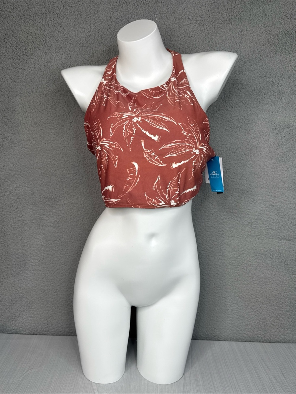 O'Neill Driftaway Sunzal Women's Racerback Crop Top Rustic Brown Sz XXL NWT